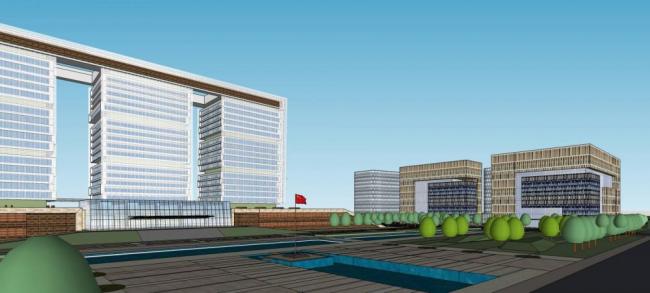 Sketchup办公模型|高层本溪政府办公楼，行政，写字楼，现代风格