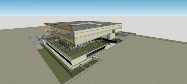 Sketchup文化模型|多层博物馆，文化建筑，现代风格