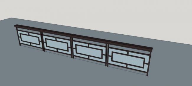 Sketchup素材模型|栏杆，构件，中式风格