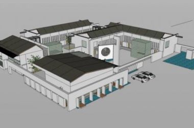 Sketchup酒店模型|多层会议中心，酒店办公，中式风格-BIM建筑网