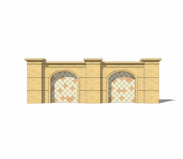 Sketchup素材模型|欧式景墙，素材组件构件