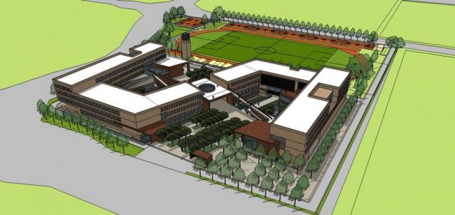 Sketchup学校模型|多层中学学校，教学楼，教育建筑，现代风格