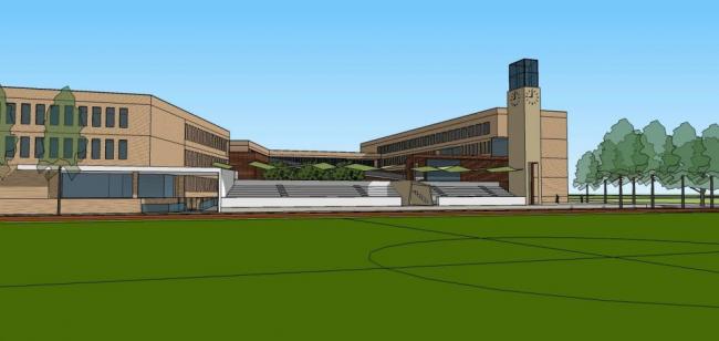 Sketchup学校模型|多层中学学校，教学楼，教育建筑，现代风格