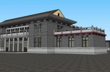 Sketchup商业模型|多层会所，商业建筑，新中式风格-BIM建筑网