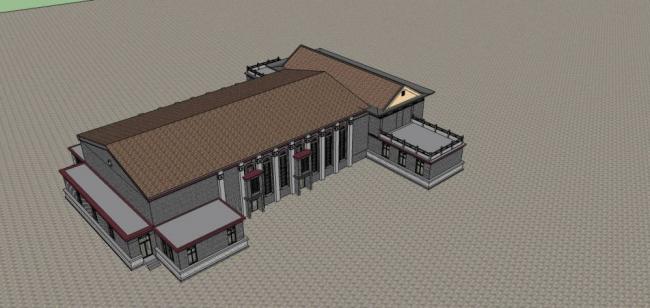Sketchup商业模型|多层会所，商业建筑，新中式风格