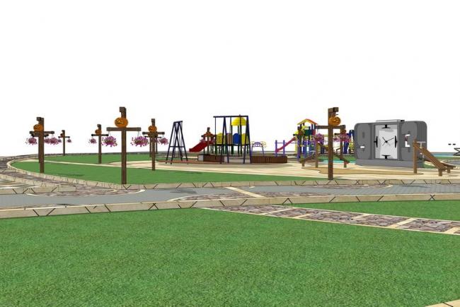 Sketchup景观模型|儿童游乐场，娱乐设施，景观，现代风格