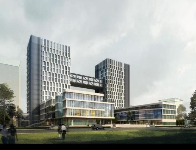 Sketchup办公模型|淮安政府办公新大楼，高层行政写字楼，现代风格