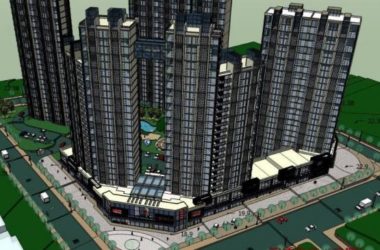Sketchup综合体模型|高层住宅，办公楼，底层商业，现代风格-BIM建筑网