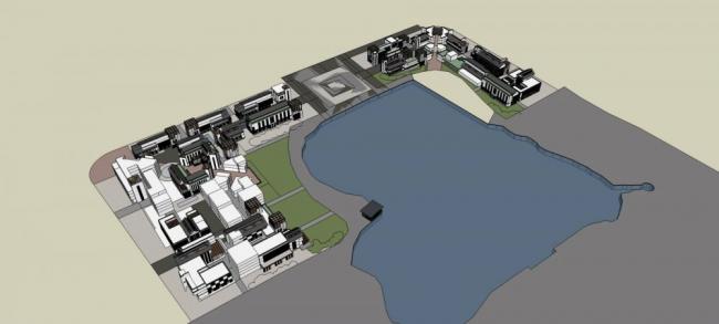Sketchup商业模型|多层商业街，新中式风格