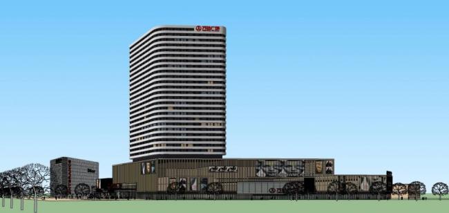 Sketchup综合体模型|凌水湾万达广场，商多层高层混合业综合体，现代风格