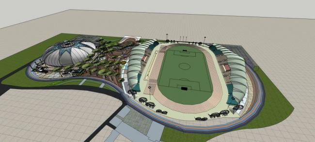 Sketchup体育馆模型|多层体育馆，运动场，体育建筑，现代风格