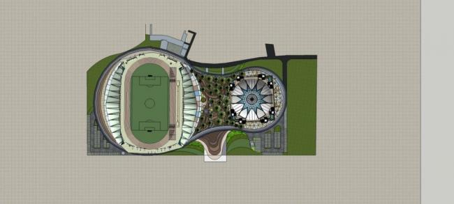 Sketchup体育馆模型|多层体育馆，运动场，体育建筑，现代风格