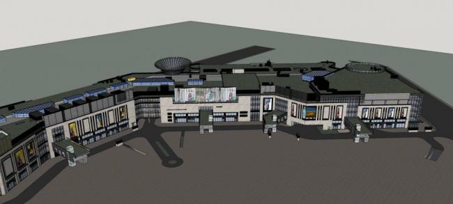 Sketchup商业模型|多层商业街，现代风格，商业裙房