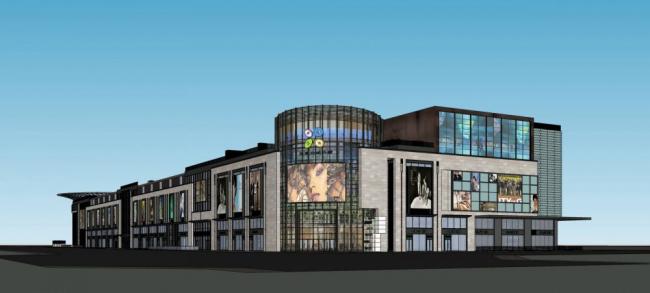 Sketchup商业模型|多层商业街，现代风格，商业裙房