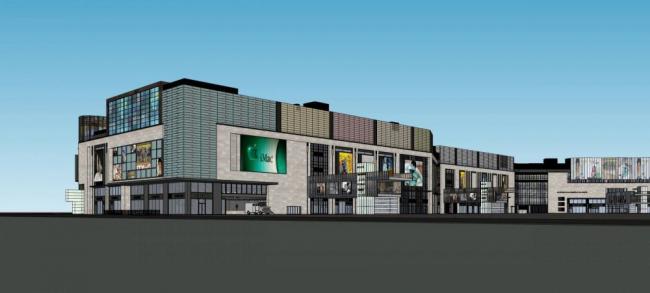 Sketchup商业模型|多层商业街，现代风格，商业裙房