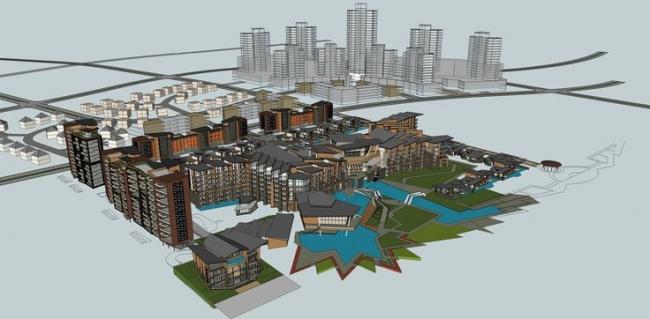 Sketchup住宅模型|小高层住宅小区，居住建筑，现代风格