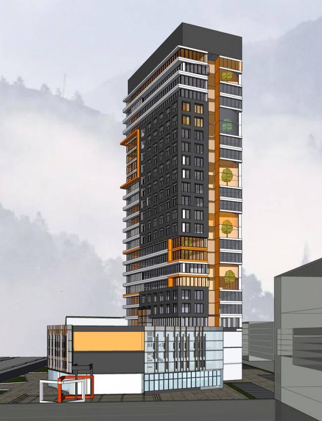 Sketchup综合体模型|商业综合体，高层办公，底层商业，现代风格