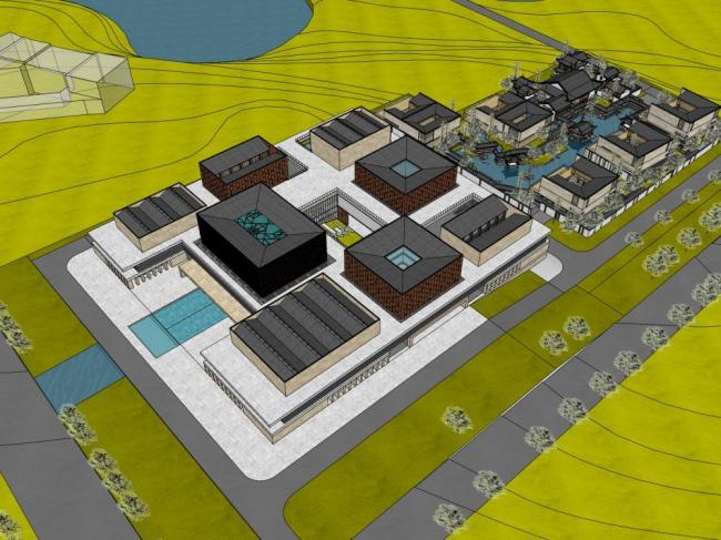 Sketchup办公模型|多层办公楼，产业园，现代风格