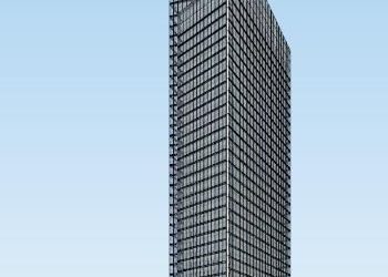 Sketchup办公模型|高层办公写字楼，现代风格-BIM建筑网