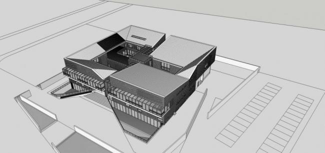 Sketchup文化模型|多层美术馆，现代风格，文化建筑