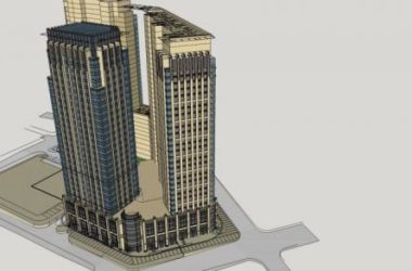 Sketchup综合体模型|商业综合体，高层办公，商业裙房，新古典风格-BIM建筑网