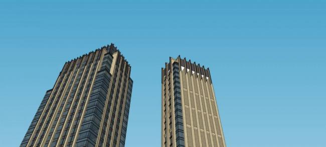 Sketchup综合体模型|商业综合体，高层办公，商业裙房，新古典风格