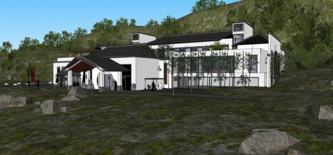 Sketchup酒店模型|多层山地酒店，中式风格