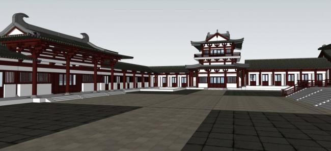 Sketchup古建筑模型|古建，多层寺庙，宗教，中式风格