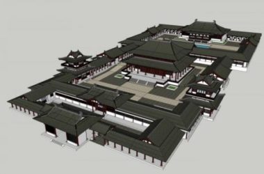 Sketchup古建筑模型|古建，多层寺庙，宗教，中式风格-BIM建筑网