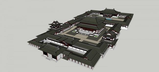 Sketchup古建筑模型|古建，多层寺庙，宗教，中式风格
