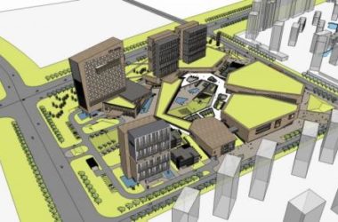 Sketchup办公模型|高层办公区，底层商业，现代风格-BIM建筑网