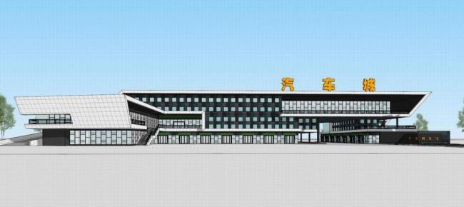 Sketchu工业厂房|临湘汽车城，多层厂房工业建筑，现代风格