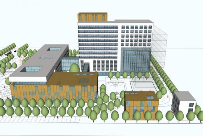 Sketchup医院模型|乡镇卫生院，多层医院，医疗建筑，现代风格