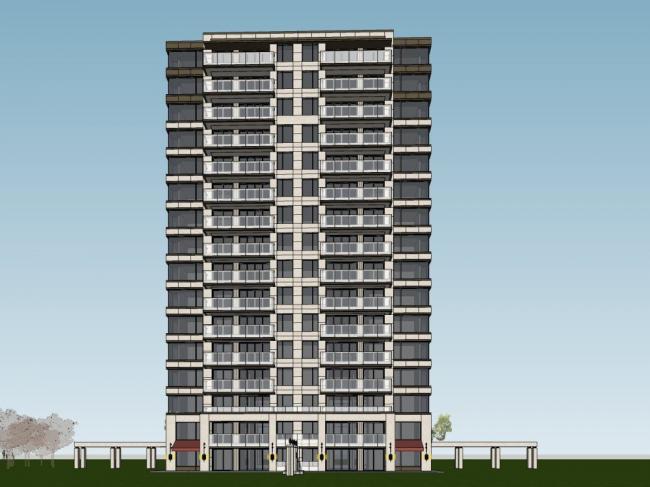 Sketchup住宅模型|高层住宅，居住建筑，现代风格