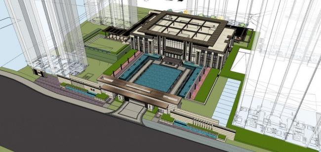 Sketchup住宅模型|高层住宅，居住建筑，售楼处，现代风格