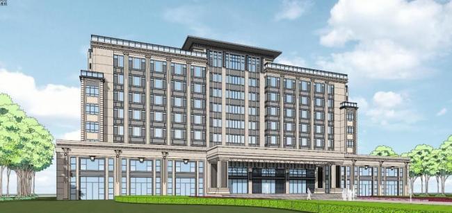 Sketchup办公模型|多层办公楼，行政写字楼，新古典风格