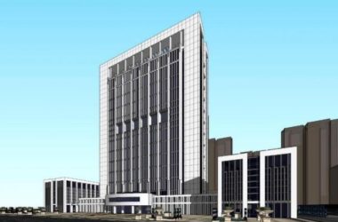 Sketchup办公模型|湖北汉川市地税局办公综合楼，高层办公楼，行政写字楼，现代风格-BIM建筑网