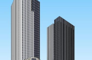 Sketchup办公模型|英轩大厦，高层办公楼，行政写字楼，现代风格-BIM建筑网