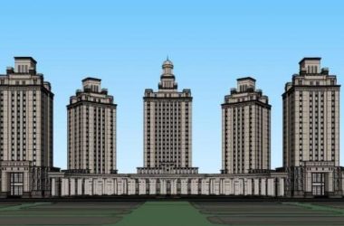 Sketchup办公模型|高层办公楼，行政写字楼，新古典风格-BIM建筑网