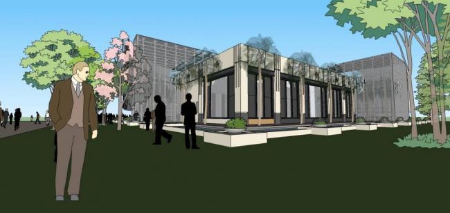 Sketchup商业模型|多层弧形会所，商业建筑，现代风格