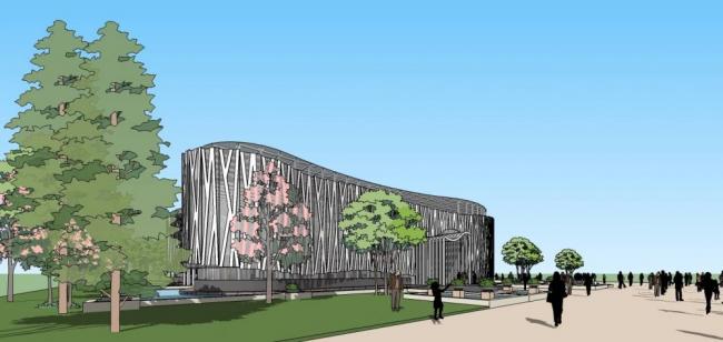 Sketchup商业模型|多层弧形会所，商业建筑，现代风格