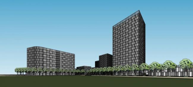 Sketchup办公模型|清华嘉定科技园，多层高层混合办公，酒店，现代风格