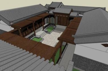 Sketchup古建筑模型|四合院，中式风格，古建-BIM建筑网