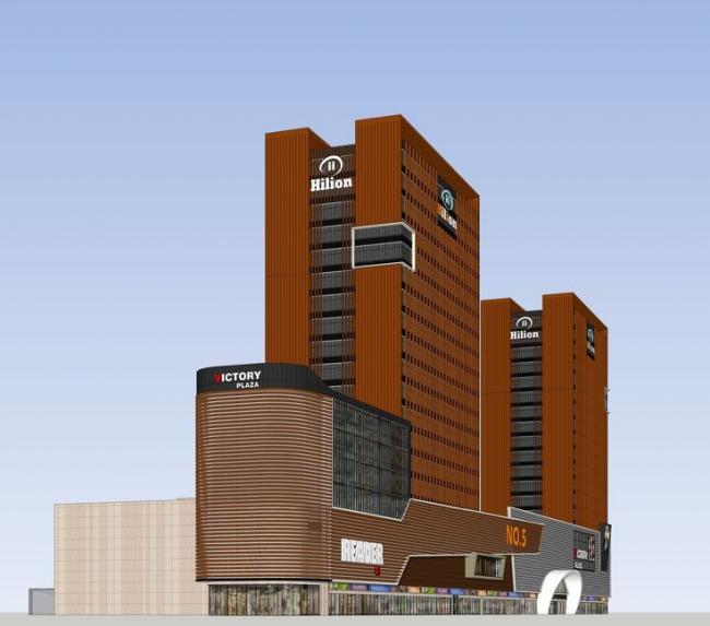 Sketchup办公模型|高层办公写字楼，底层商业，现代风格