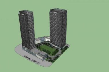 Sketchup办公模型|高层商业办公写字楼，现代风格-BIM建筑网