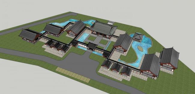 Sketchup古建筑模型|古建筑，中式风格