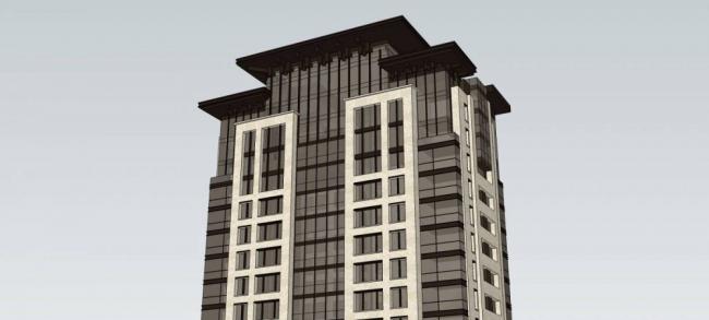 Sketchup住宅模型|高层住宅楼，中式会所，居住建筑