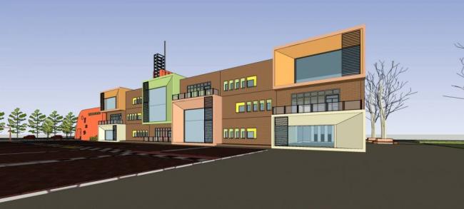 Sketchup学校模型|多层幼儿园学校，现代风格，教育建筑
