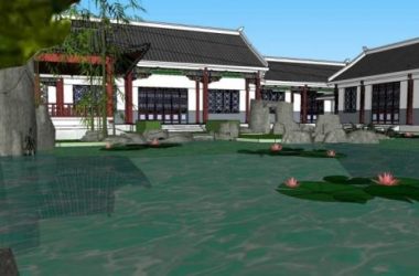 Sketchup古建筑模型|中式园林，景观-BIM建筑网