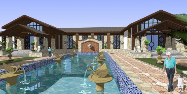 Sketchup商业模型|多层售楼处，东南亚风格